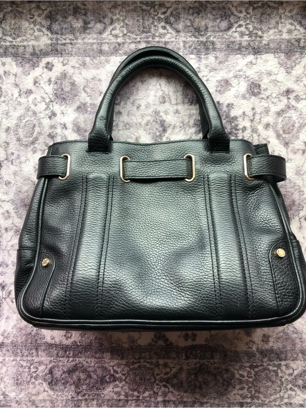 Charles David Black Pebbled Leather Satchel Purse